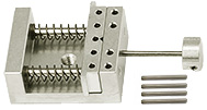 EM-Tec VS12 kompakter Federschraubstock mit einer feststehenden Backe für Proben bis 12 mm, M4